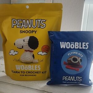 Wobbles Peanuts Snoopy Crochet Kit and Woobles Accessory Kit - New In Package